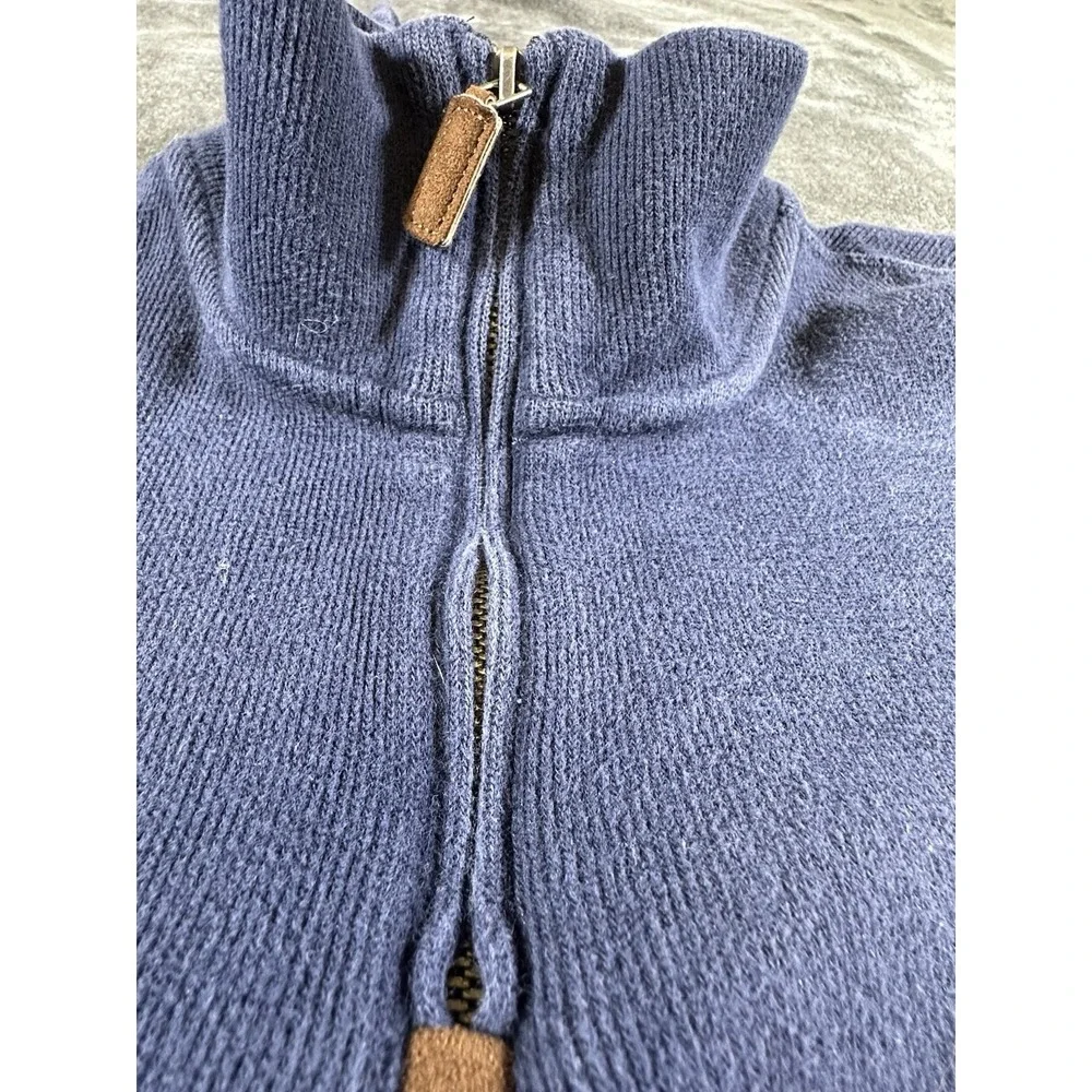Vintage Polo‎ Ralph Lauren Quarter Zip Sweater Blue Cropped MENS XL VTG
